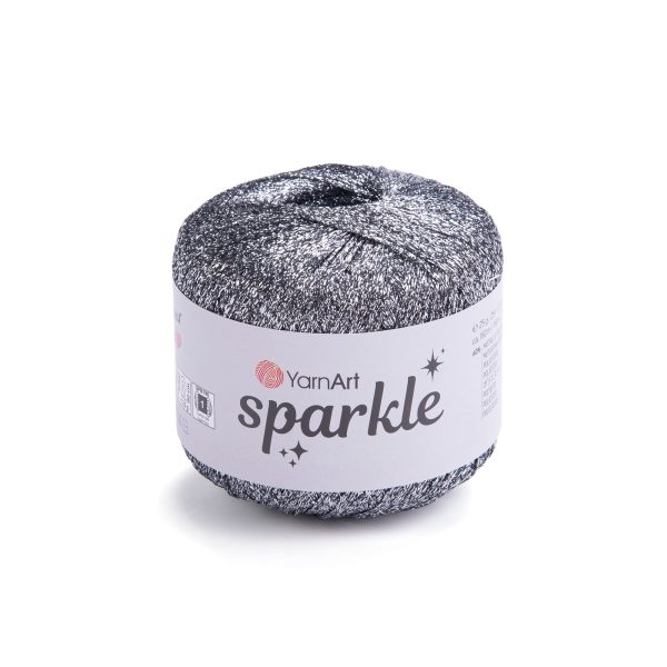 YarnArt Sparkle yarn skein 1303, glitter effect polyester polyamide yarn for knitting and crochet