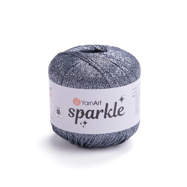 YarnArt Sparkle yarn skein 1357, glitter effect polyester polyamide yarn for knitting and crochet