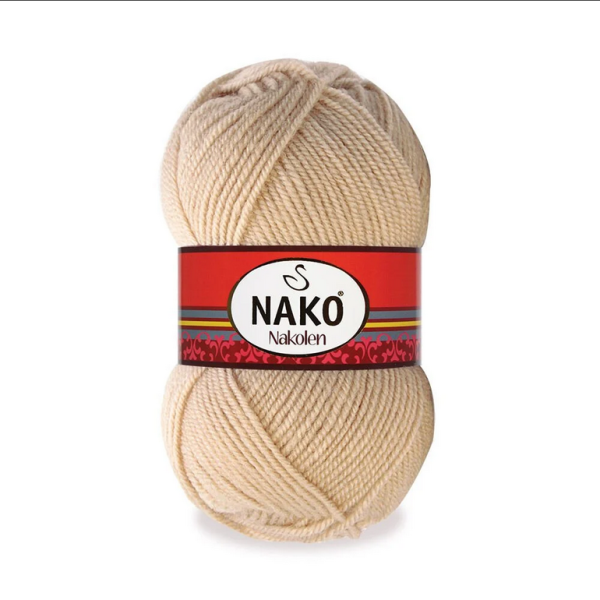 Nako Nakolen yarn skein color 219, soft acrylic wool blend yarn for socks and everyday knitting