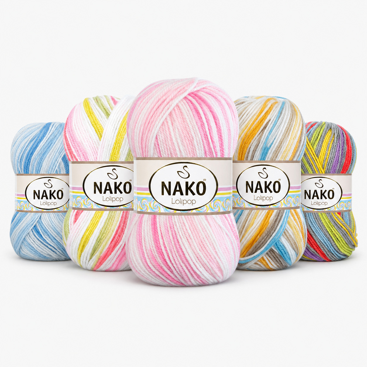 NAKO ACRYLIC STRIPPED YARN LOLIPOP NAKO LOLIPOP - Image 1