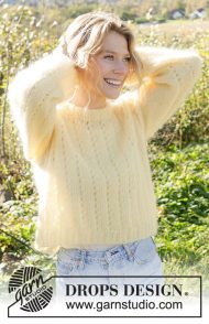 DROPS Kid-Silk sweater , soft mohair silk blend lace yarn for lightweight knitting