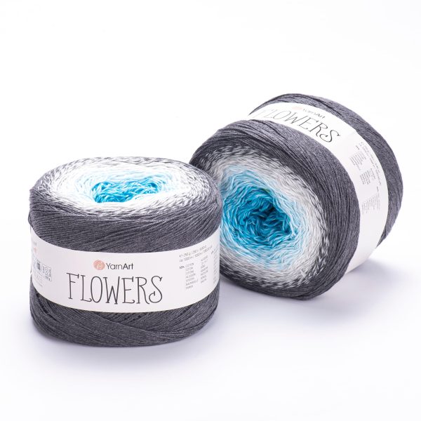 YarnArt Flowers cake yarn skein 251, gradient color changing cotton acrylic yarn