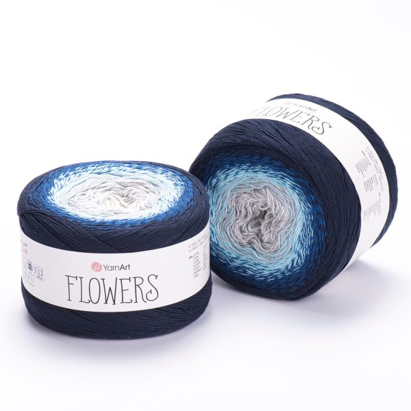 YarnArt Flowers cake yarn skein 261, gradient color changing cotton acrylic yarn