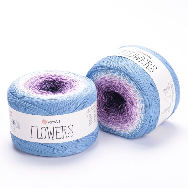 YarnArt Flowers cake yarn skein 264, gradient color changing cotton acrylic yarn