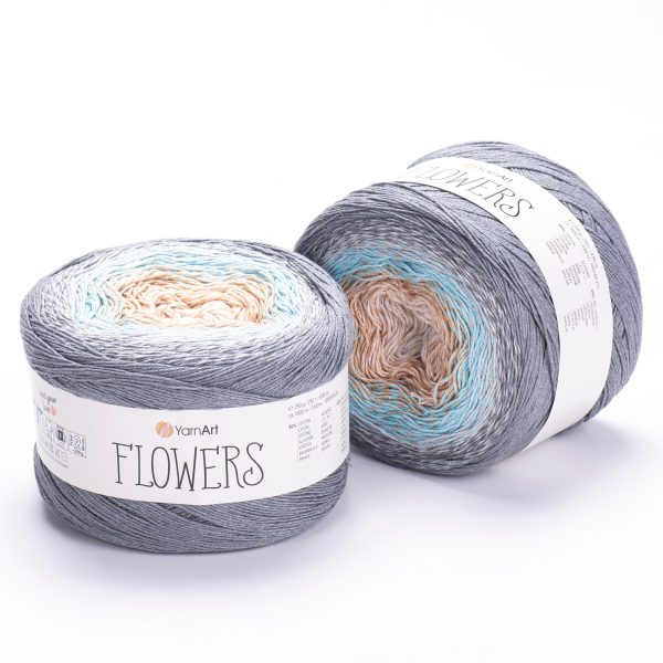 YarnArt Flowers cake yarn skein 268, gradient color changing cotton acrylic yarn
