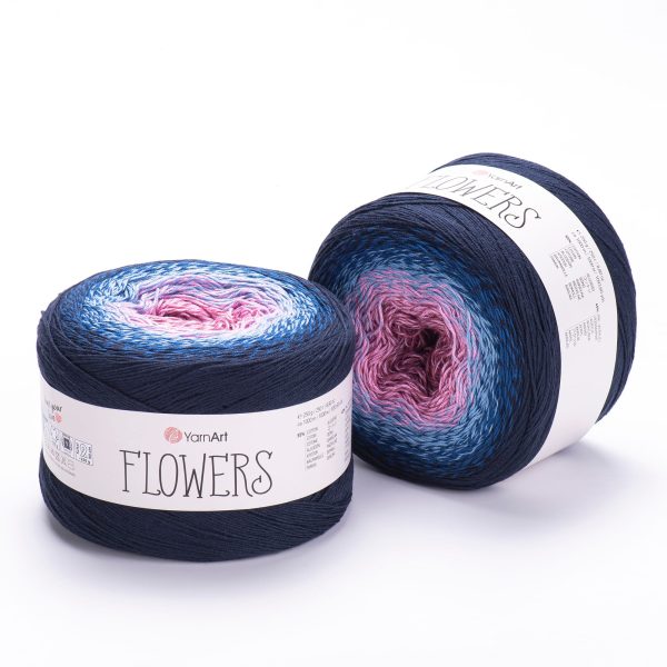 YarnArt Flowers cake yarn skein 273, gradient color changing cotton acrylic yarn