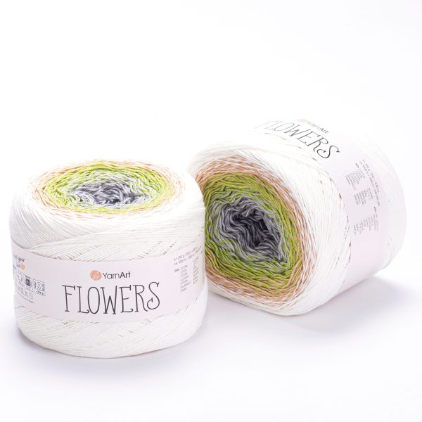 YarnArt Flowers cake yarn skein 274, gradient color changing cotton acrylic yarn