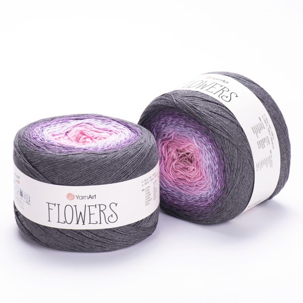 YarnArt Flowers cake yarn skein 276, gradient color changing cotton acrylic yarn