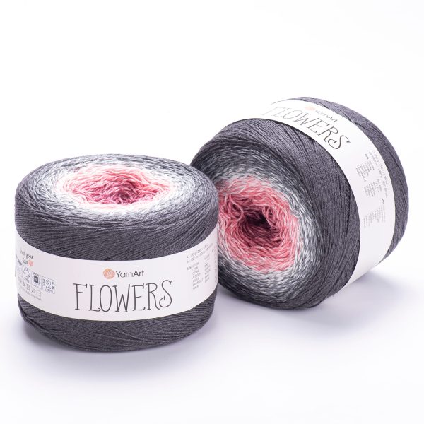 YarnArt Flowers cake yarn skein 279, gradient color changing cotton acrylic yarn
