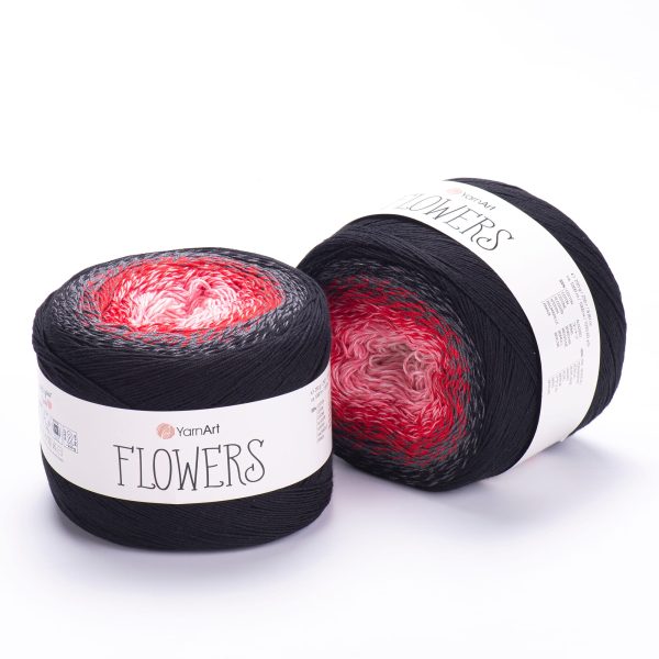 YarnArt Flowers cake yarn skein 282, gradient color changing cotton acrylic yarn