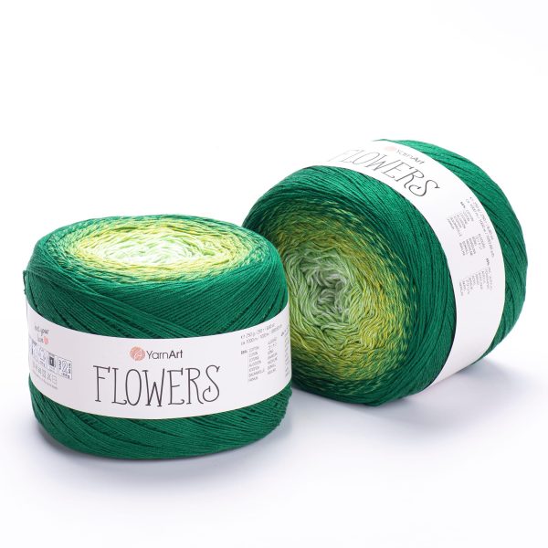 YarnArt Flowers cake yarn skein 283, gradient color changing cotton acrylic yarn