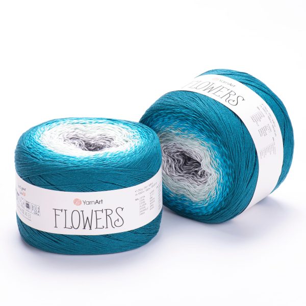 YarnArt Flowers cake yarn skein 289, gradient color changing cotton acrylic yarn