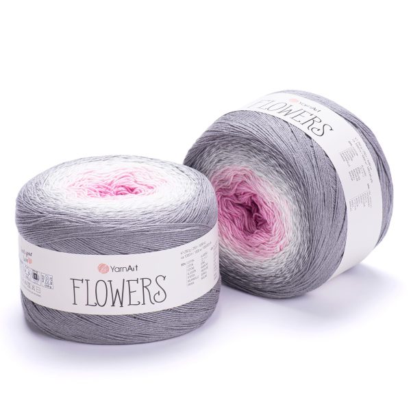 YarnArt Flowers cake yarn skein 293, gradient color changing cotton acrylic yarn