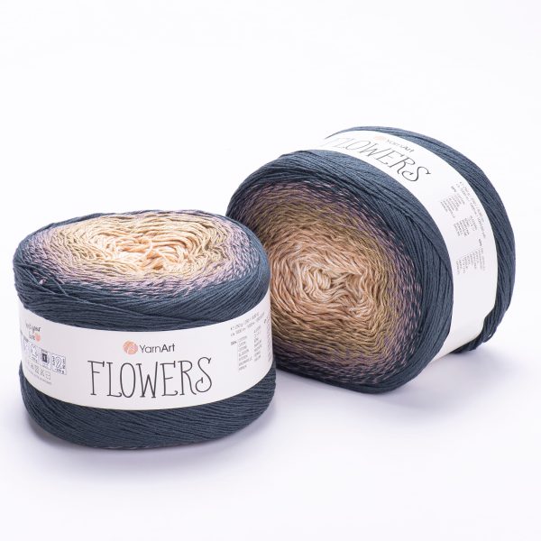 YarnArt Flowers cake yarn skein 297, gradient color changing cotton acrylic yarn