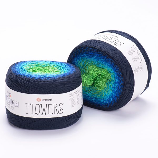 YarnArt Flowers cake yarn skein 300, gradient color changing cotton acrylic yarn