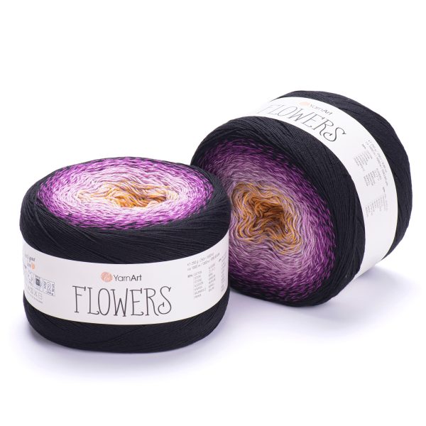 YarnArt Flowers cake yarn skein 303, gradient color changing cotton acrylic yarn