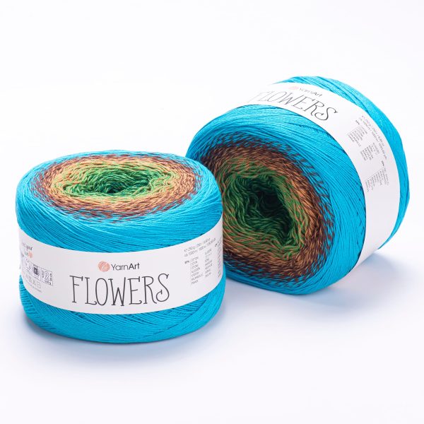 YarnArt Flowers cake yarn skein 314 , gradient color changing cotton acrylic yarn