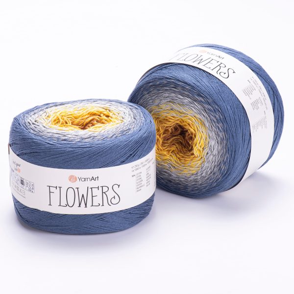 YarnArt Flowers cake yarn skein 316, gradient color changing cotton acrylic yarn