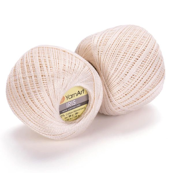 YarnArt Iris lace cotton crochet thread skein, mercerized cotton yarn for summer knitting and crochet color 911