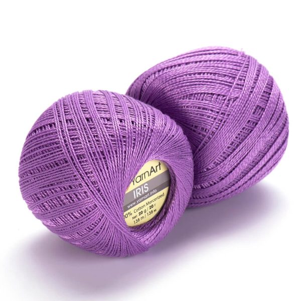 YarnArt Iris lace cotton crochet thread skein, mercerized cotton yarn for summer knitting and crochet color 918