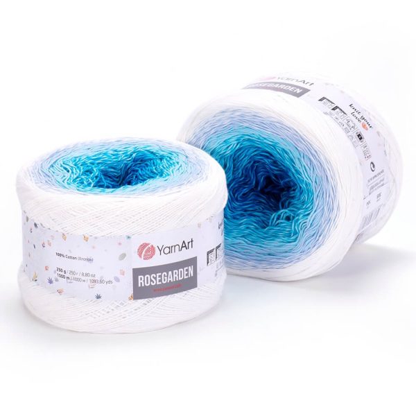 YarnArt Rosegarden cake yarn skein color 305, gradient color changing cotton blend yarn for knitting and crochet