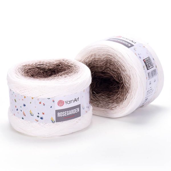 YarnArt Rosegarden cake yarn skein color 308, gradient color changing cotton blend yarn for knitting and crochet