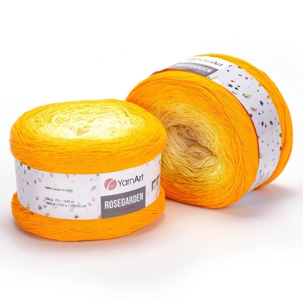 YarnArt Rosegarden cake yarn skein color 309, gradient color changing cotton blend yarn for knitting and crochet