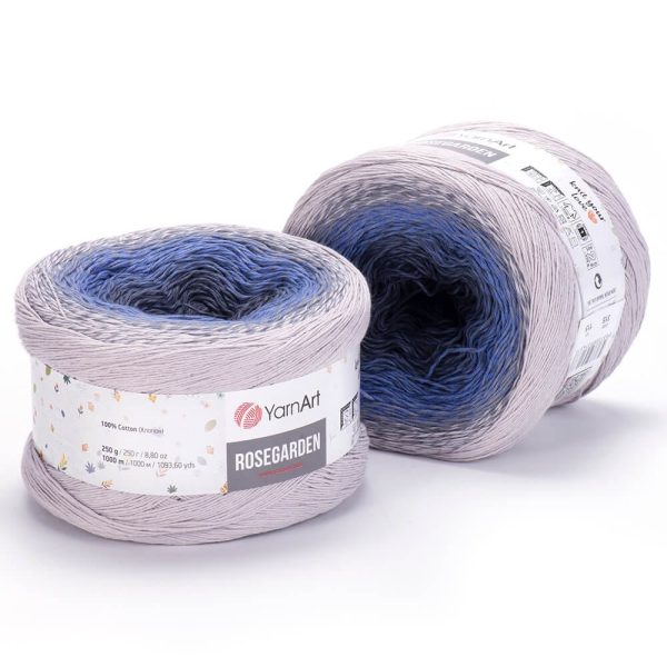 YarnArt Rosegarden cake yarn skein color 315, gradient color changing cotton blend yarn for knitting and crochet