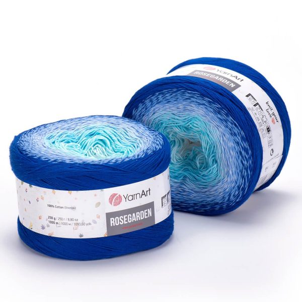 YarnArt Rosegarden cake yarn skein color 318, gradient color changing cotton blend yarn for knitting and crochet