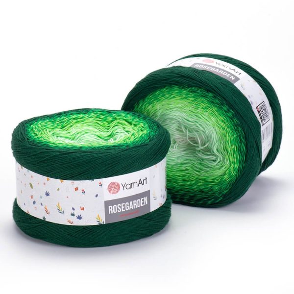 YarnArt Rosegarden cake yarn skein color 319, gradient color changing cotton blend yarn for knitting and crochet