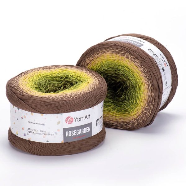 YarnArt Rosegarden cake yarn skein color 322, gradient color changing cotton blend yarn for knitting and crochet