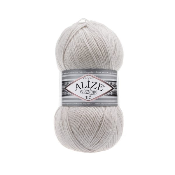 Alize Superlana Tig yarn skein color 168 fine wool acrylic blend yarn for lace knitting shawls and lightweight garments