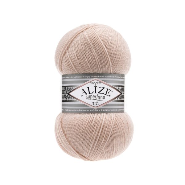 Alize Superlana Tig yarn skein color 404 fine wool acrylic blend yarn for lace knitting shawls and lightweight garments