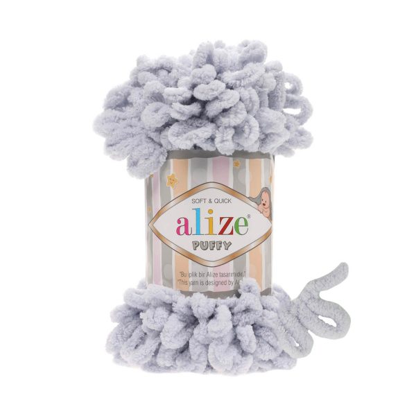 Alize Puffy loop yarn soft chenille yarn color 416 for finger knitting blankets scarves and baby accessories