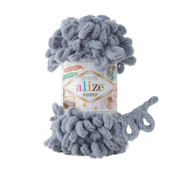 Alize Puffy loop yarn soft chenille yarn color 428 for finger knitting blankets scarves and baby accessories