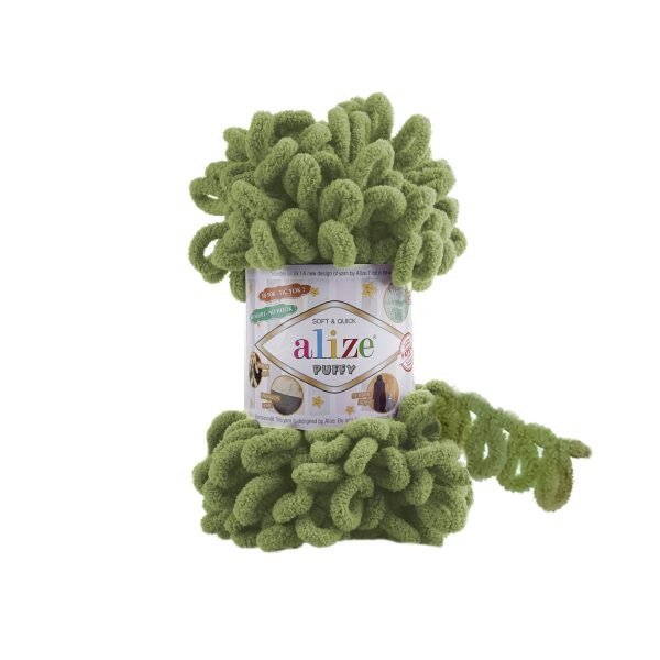 Alize Puffy loop yarn soft chenille yarn color 485 for finger knitting blankets scarves and baby accessories