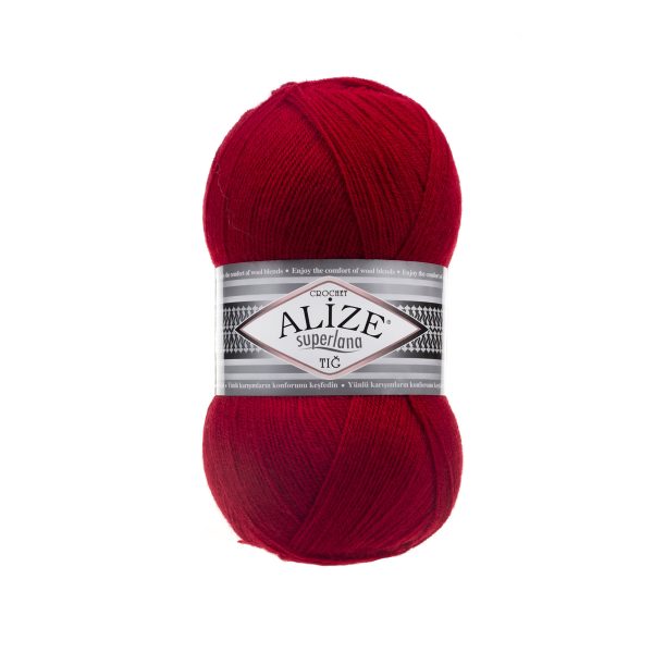 Alize Superlana Tig yarn skein color 56 fine wool acrylic blend yarn for lace knitting shawls and lightweight garments