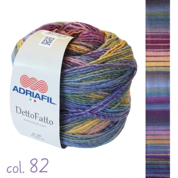 Adriafil Dettofatto gradient yarn skein color 82, wool acrylic blend multicolor cake yarn for knitting and crochet