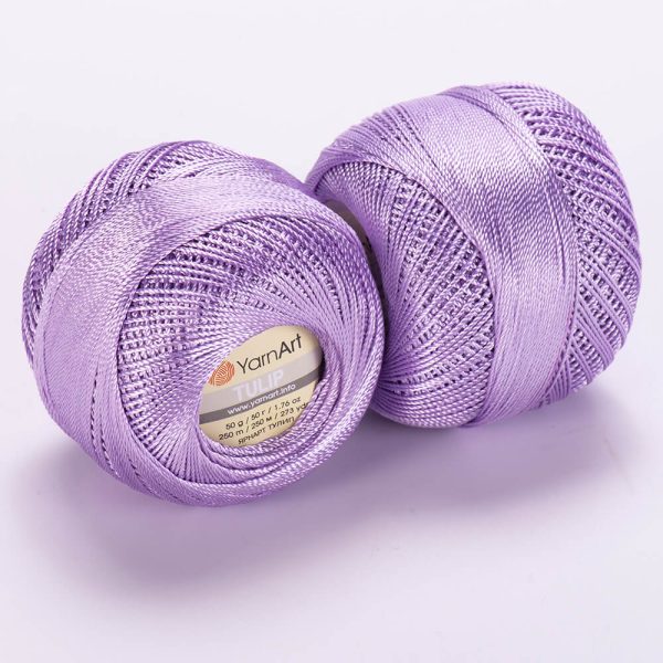 YarnArt Tulip crochet thread silky shiny yarn skein color 411 for lace crochet summer garments and accessories