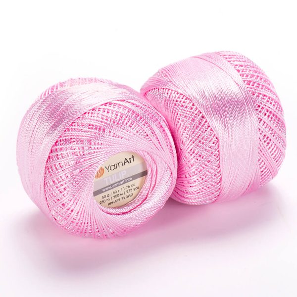 YarnArt Tulip crochet thread silky shiny yarn skein color 415 for lace crochet summer garments and accessories