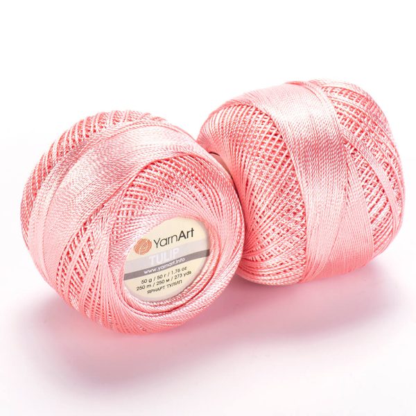 YarnArt Tulip crochet thread silky shiny yarn skein color 418 for lace crochet summer garments and accessories