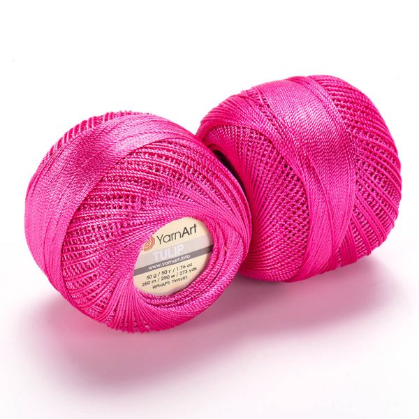 YarnArt Tulip crochet thread silky shiny yarn skein color 419 for lace crochet summer garments and accessories