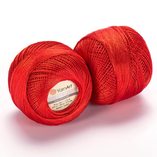 YarnArt Tulip crochet thread silky shiny yarn skein color 421 for lace crochet summer garments and accessories