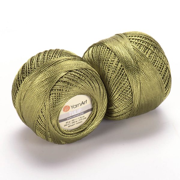 YarnArt Tulip crochet thread silky shiny yarn skein color 423 for lace crochet summer garments and accessories