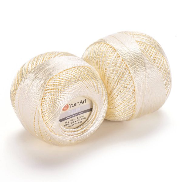 YarnArt Tulip crochet thread silky shiny yarn skein color 437 for lace crochet summer garments and accessories