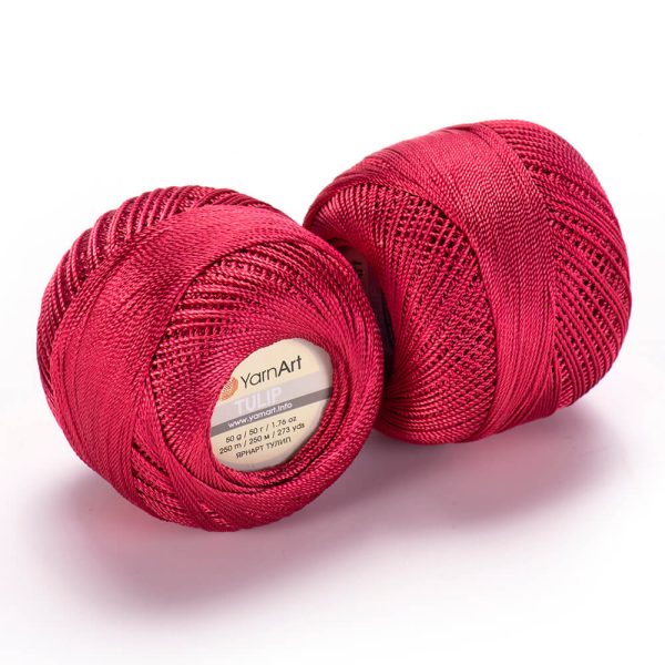 YarnArt Tulip crochet thread silky shiny yarn skein color 468 for lace crochet summer garments and accessories