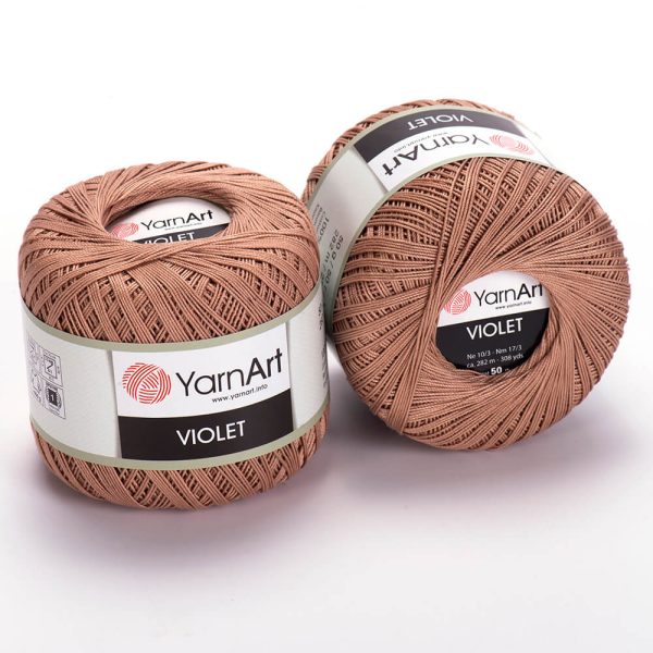 YarnArt Violet crochet thread mercerized cotton yarn skein color 15 fine lace yarn for doilies and summer garments