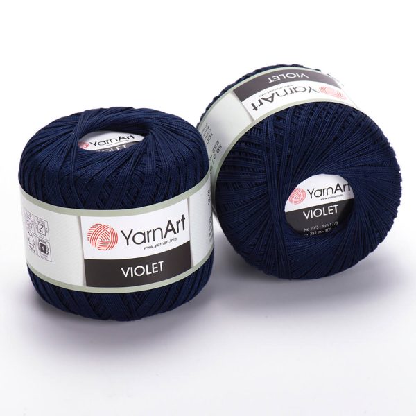 YarnArt Violet crochet thread mercerized cotton yarn skein color 66 fine lace yarn for doilies and summer garments