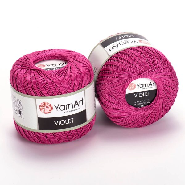 YarnArt Violet crochet thread mercerized cotton yarn skein color 0075 fine lace yarn for doilies and summer garments