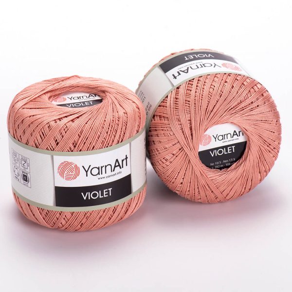 YarnArt Violet crochet thread mercerized cotton yarn skein color 05 fine lace yarn for doilies and summer garments